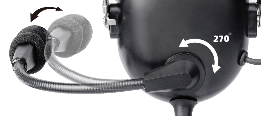 active noise cancelling aviation headset