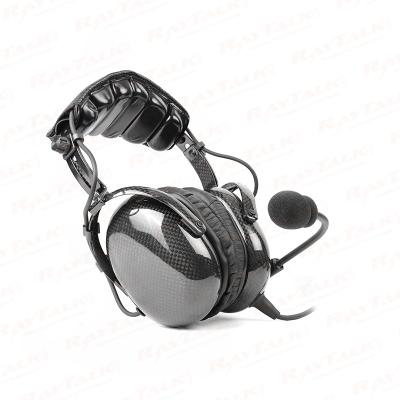 Auriculares de aviación ligeros con cancelación de ruido pasiva PNR de fibra de carbono PH-400A para pilotos de aerolíneas.