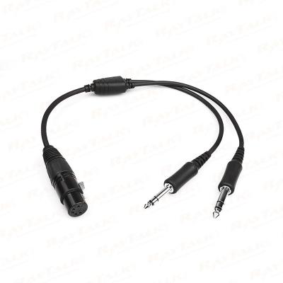 Cable adaptador de conector de auriculares Airbus CB-10 a auriculares GA con dos conectores