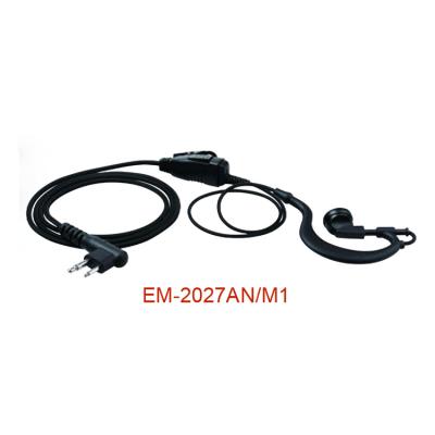 EM-2027AN 1 auricular de gancho para la oreja con tela de fibra trenzada en línea PTT/micrófono