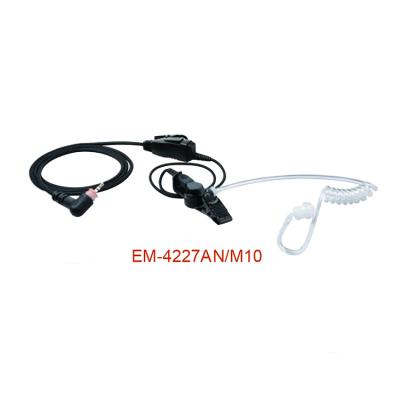 Auricular acústico de un cable con tejido de fibra trenzada EM-4342VN, con PTT/VOX en línea y micrófono