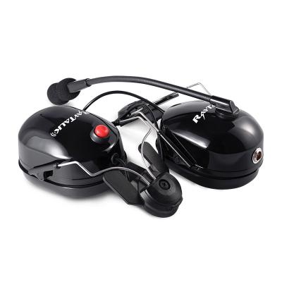 Auriculares de doble orejera resistentes RAN-3000HM con PTT y micrófono para casco de seguridad.