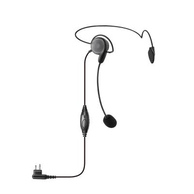 Auriculares ligeros RHS-0128 para colocar detrás de la cabeza con micrófono boom e interruptor PTT/VOX para walkie-talkie
