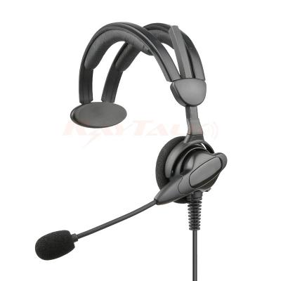 Auriculares de diadema de un solo oído con micrófono con cancelación de ruido y PTT de uso mediano RHS-0536